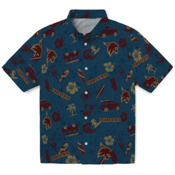 texas state bobcats beach vibe navy hawaiian shirts best selling