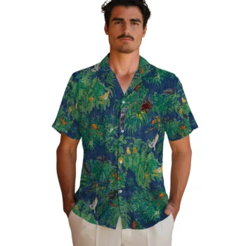 texas state bobcats bird canopy green hawaiian shirts fashion forward