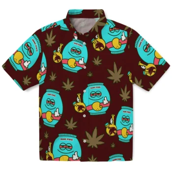 texas state bobcats bong smile maroon hawaiian shirts best selling