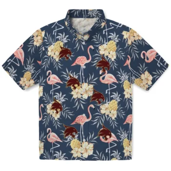 texas state bobcats flamingo hibiscus navy hawaiian shirts best selling