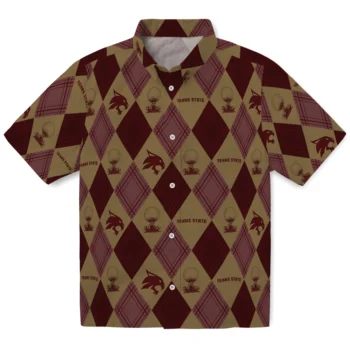 texas state bobcats balloon plaid maroon hawaiian shirts best selling