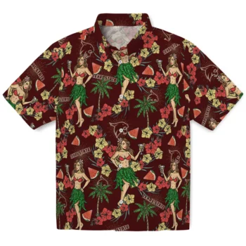 texas state bobcats hawaiian girls design maroon hawaiian shirts best selling