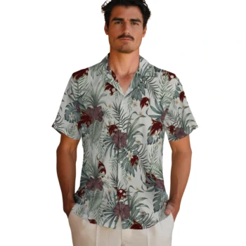 texas state bobcats hibiscus designs beige hawaiian shirts fashion forward