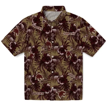 texas state bobcats hibiscus exotic maroon hawaiian shirts best selling
