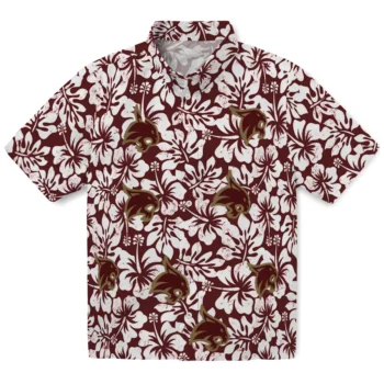 texas state bobcats hibiscus motif maroon white hawaiian shirts best selling