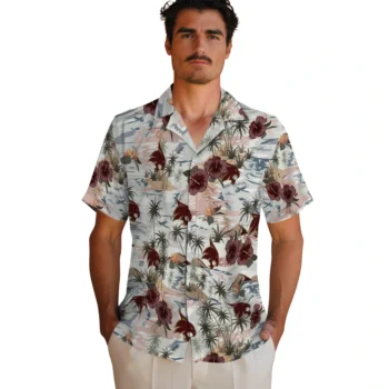 texas state bobcats hibiscus seaside white hawaiian shirts fashion forward