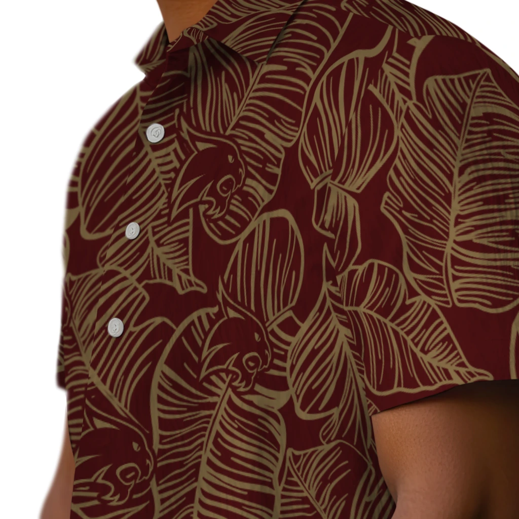 Texas State Bobcats Hawaiian Shirt - Leaf Outline texas state bobcats leaf outline maroon hawaiian shirts trendy