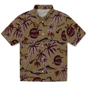 texas state bobcats palm sunset hawaiian shirts best selling
