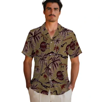 texas state bobcats palm sunset hawaiian shirts fashion forward