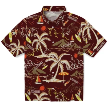 texas state bobcats palm tree island maroon hawaiian shirts best selling