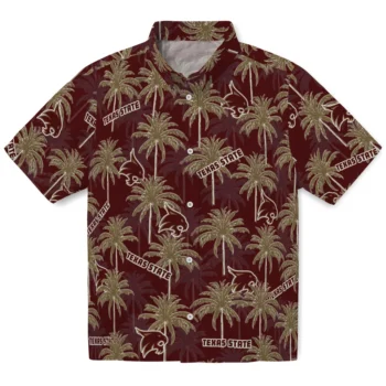 texas state bobcats palm grove maroon hawaiian shirts best selling