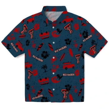texas tech red raiders beach vibe navy hawaiian shirts best selling