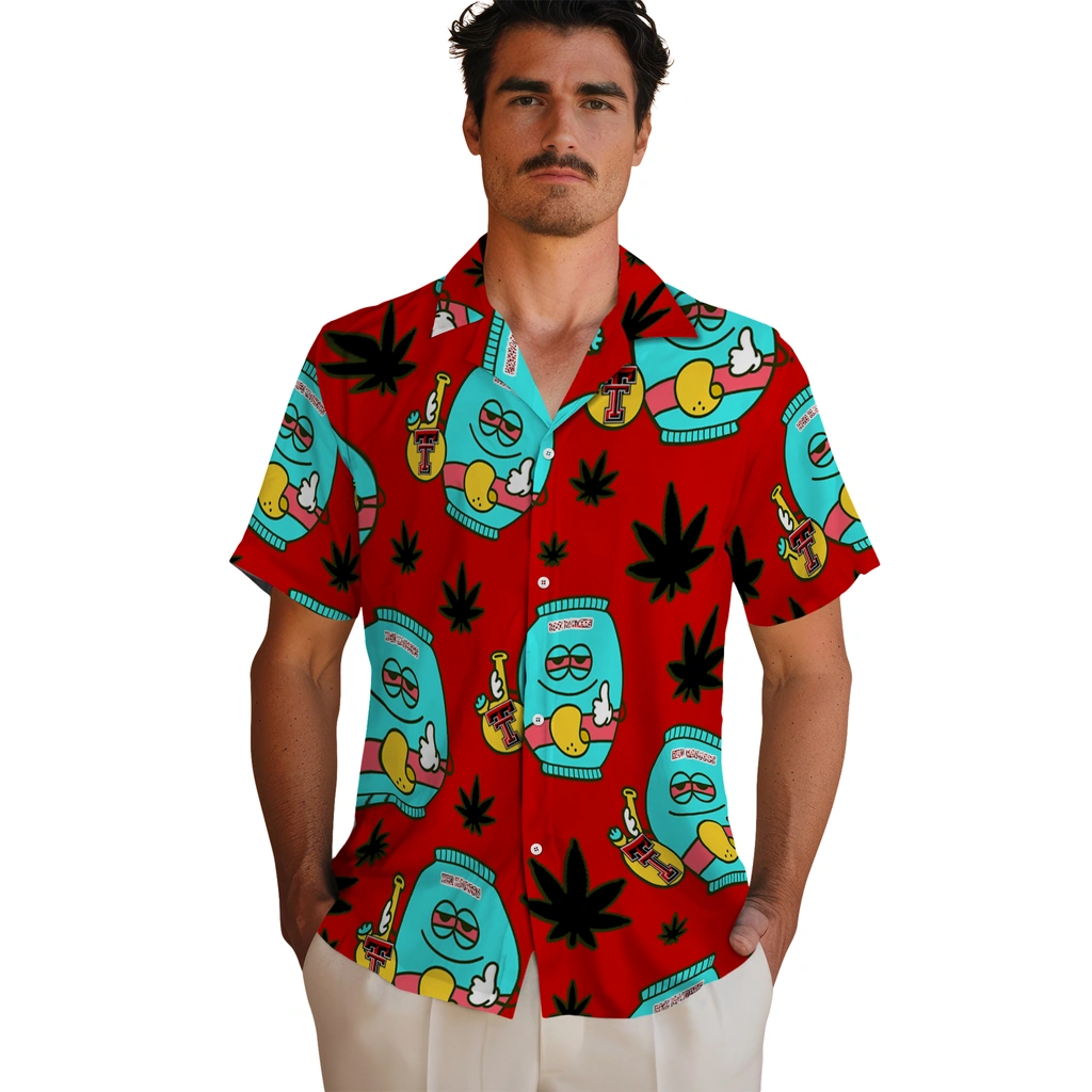 Texas Tech Red Raiders Hawaiian Shirt - Chill Vibe texas tech red raiders bong smile red hawaiian shirts fashion forward
