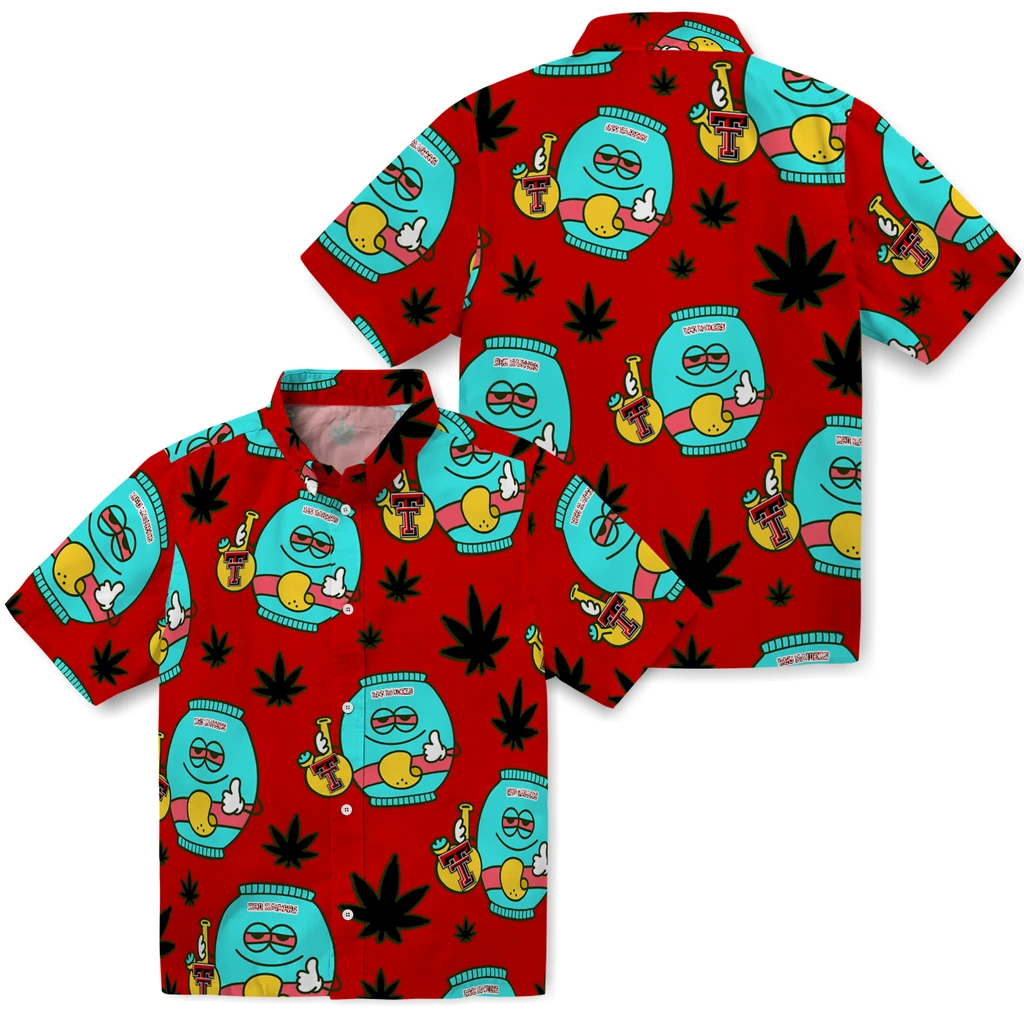 Texas Tech Red Raiders Hawaiian Shirt - Chill Vibe texas tech red raiders bong smile red hawaiian shirts high quality