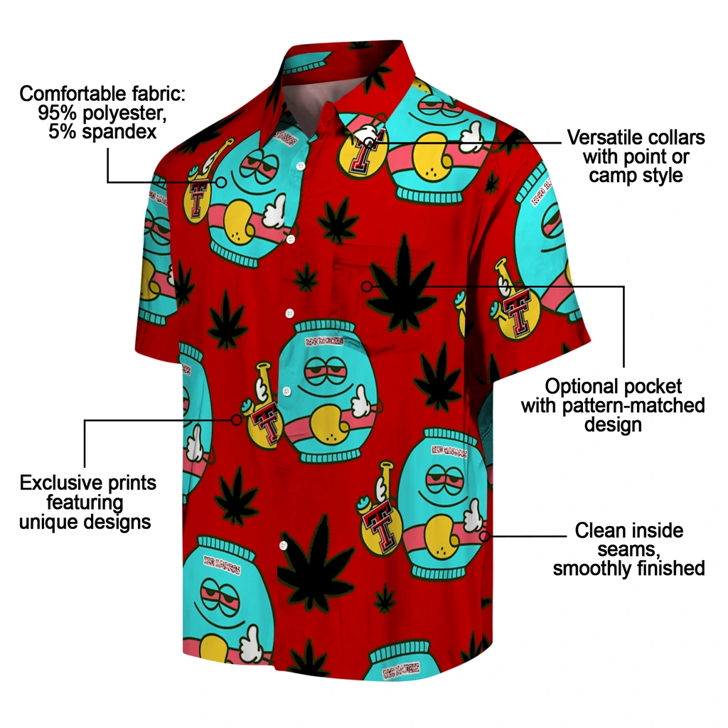 Texas Tech Red Raiders Hawaiian Shirt - Chill Vibe texas tech red raiders bong smile red hawaiian shirts new arrival
