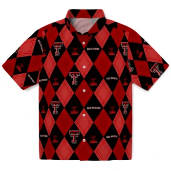texas tech red raiders balloon plaid red hawaiian shirts best selling