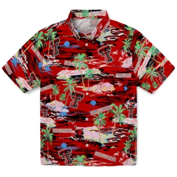 texas tech red raiders flamingo retreat red hawaiian shirts best selling