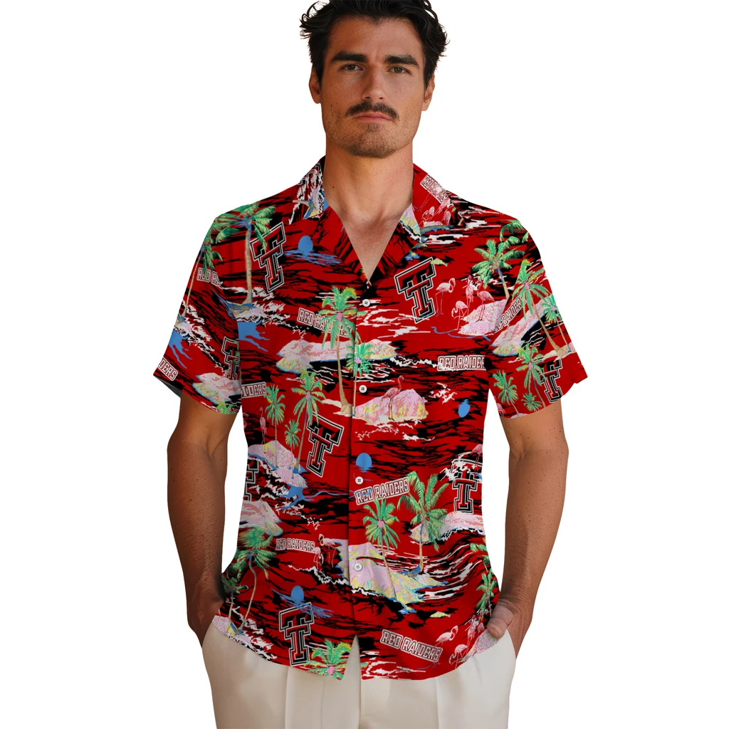 Texas Tech Red Raiders Hawaiian Shirt - Hawaii Island texas tech red raiders flamingo retreat red hawaiian shirts fashion forward