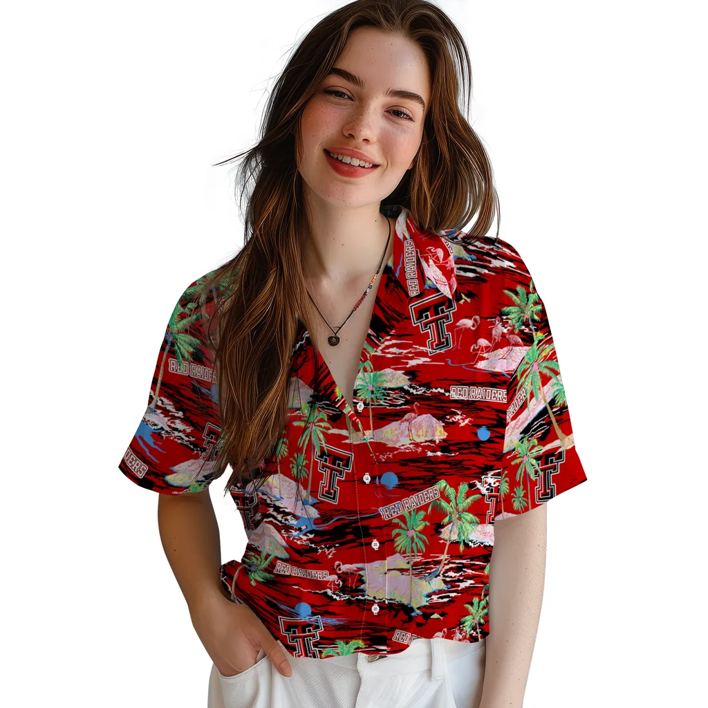 Texas Tech Red Raiders Hawaiian Shirt - Hawaii Island texas tech red raiders flamingo retreat red hawaiian shirts latest model