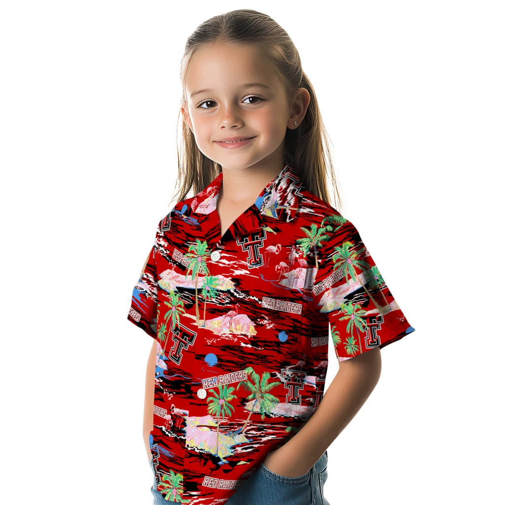 Texas Tech Red Raiders Hawaiian Shirt - Hawaii Island texas tech red raiders flamingo retreat red hawaiian shirts premium grade