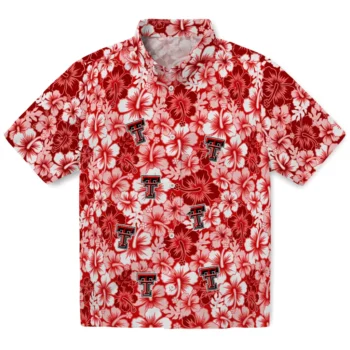 texas tech red raiders hibiscus blooms red hawaiian shirts best selling