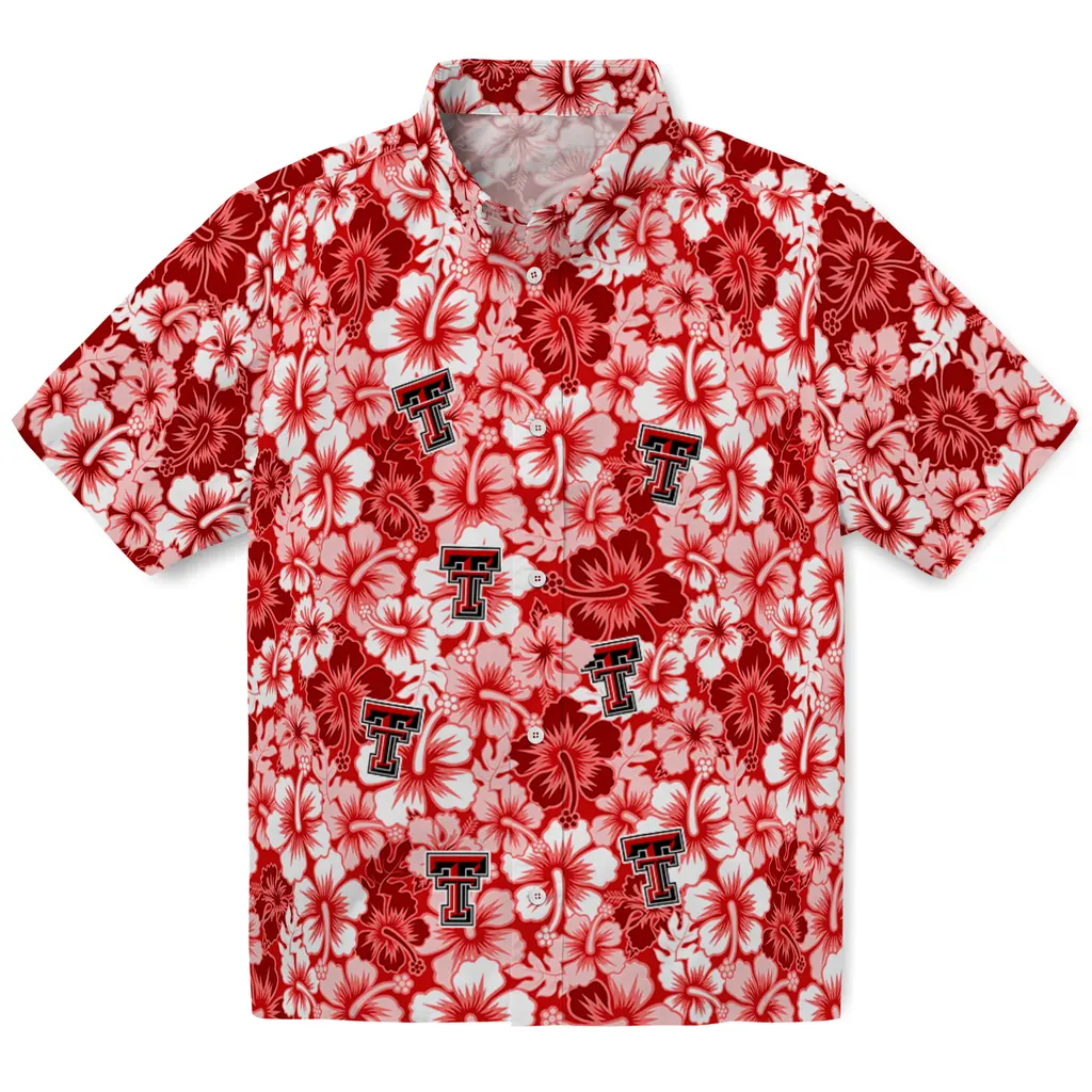 Texas Tech Red Raiders Hawaiian Shirt - Hibiscus Blooms texas tech red raiders hibiscus blooms red hawaiian shirts best selling
