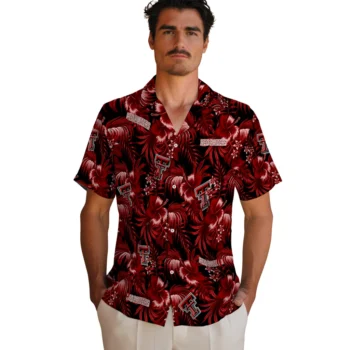 texas tech red raiders hibiscus exotic red hawaiian shirts fashion forward