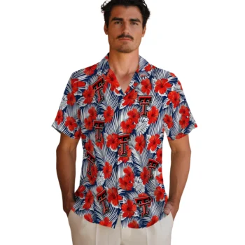 texas tech red raiders hibiscus fiesta red royal blue hawaiian shirts fashion forward
