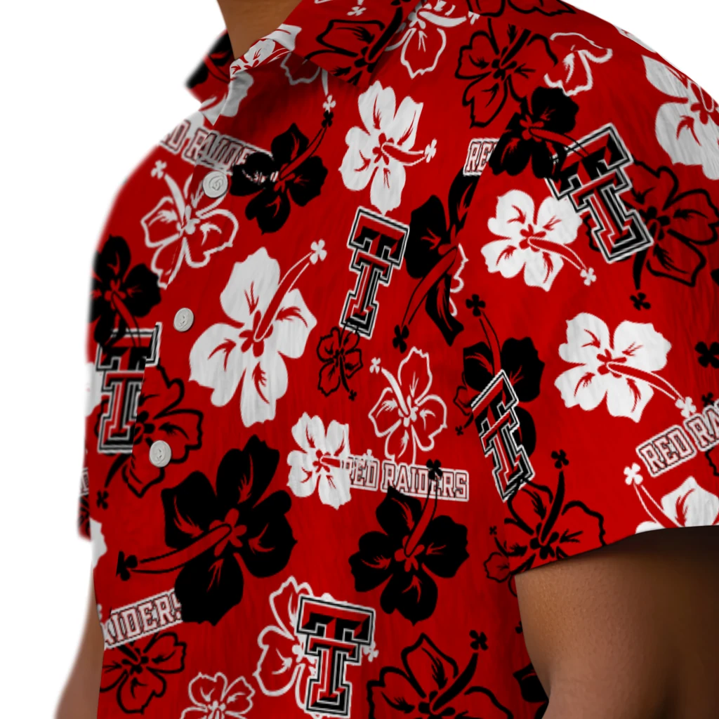 Texas Tech Red Raiders Hawaiian Shirt - Hibiscus Flower Design texas tech red raiders hibiscus bloom red hawaiian shirts trendy