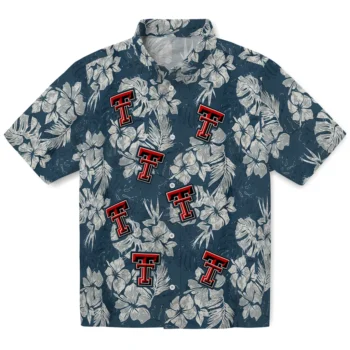 texas tech red raiders hibiscus flowers navy blue hawaiian shirts best selling