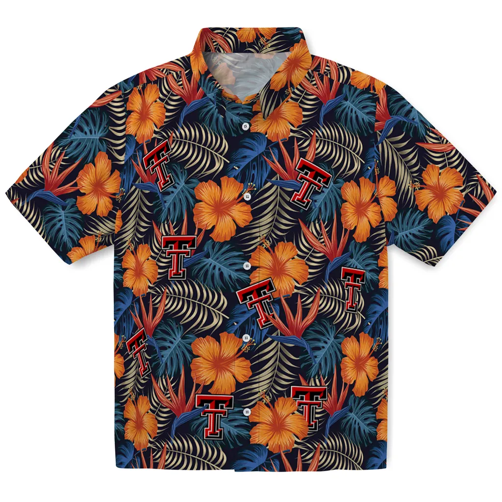 Texas Tech Red Raiders Hawaiian Shirt - Hibiscus Foliage texas tech red raiders hibiscus foliage hawaiian shirts best selling