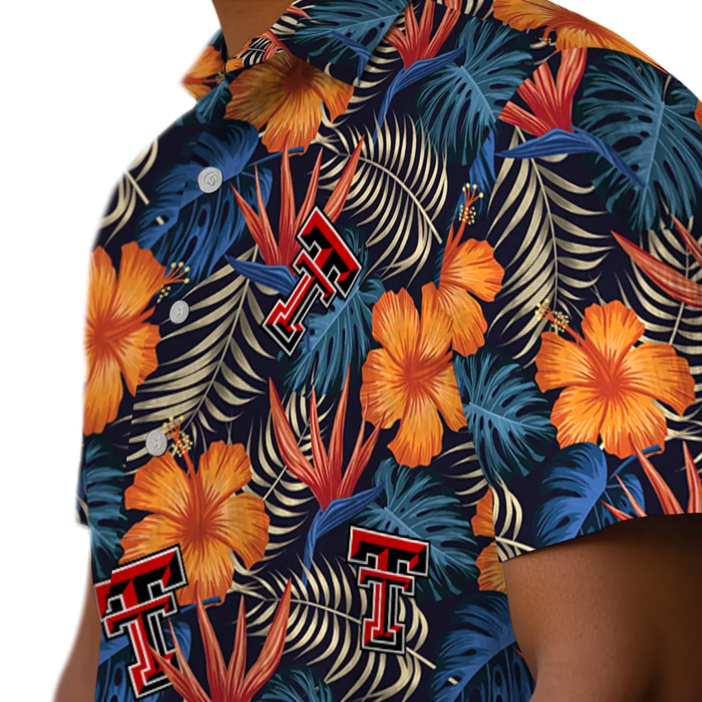 Texas Tech Red Raiders Hawaiian Shirt - Hibiscus Foliage texas tech red raiders hibiscus foliage hawaiian shirts trendy