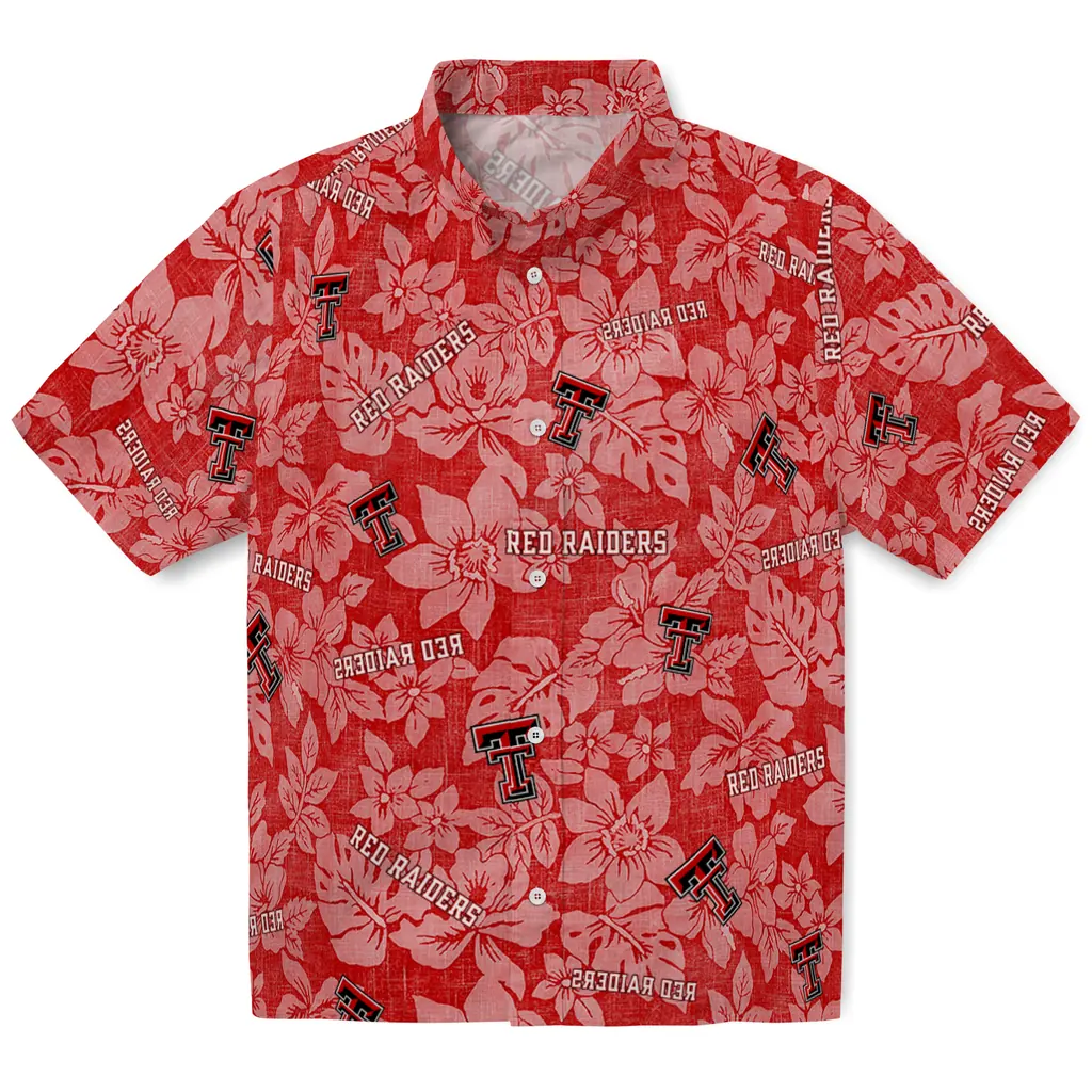 Texas Tech Red Raiders Hawaiian Shirt - Hibiscus Oasis texas tech red raiders hibiscus oasis red hawaiian shirts best selling