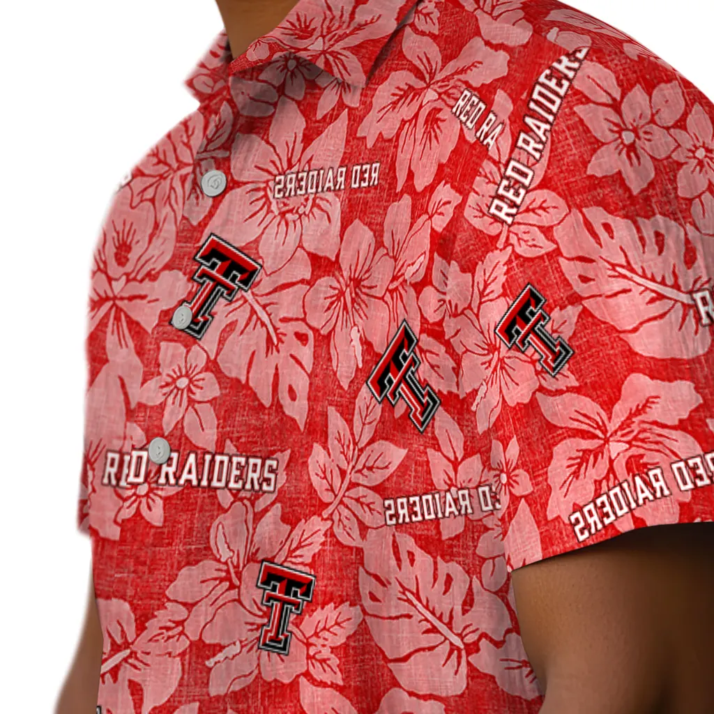 Texas Tech Red Raiders Hawaiian Shirt - Hibiscus Oasis texas tech red raiders hibiscus oasis red hawaiian shirts trendy