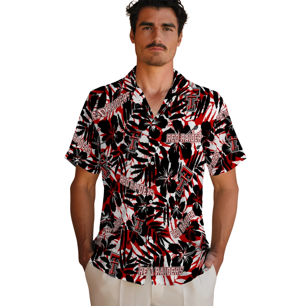 Texas Tech Red Raiders Hawaiian Shirt - Hibiscus Overlay texas tech red raiders hibiscus overlay hawaiian shirts fashion forward