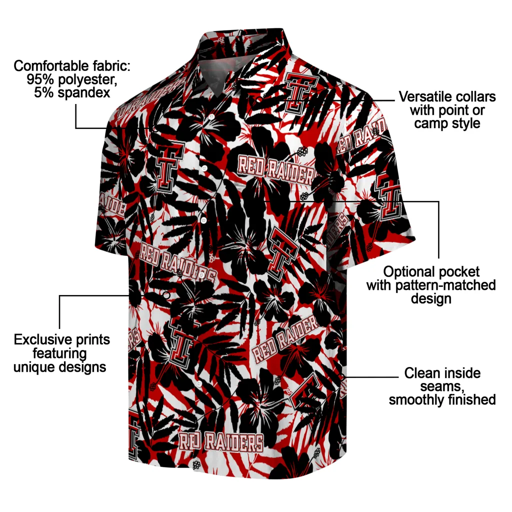 Texas Tech Red Raiders Hawaiian Shirt - Hibiscus Overlay texas tech red raiders hibiscus overlay hawaiian shirts new arrival