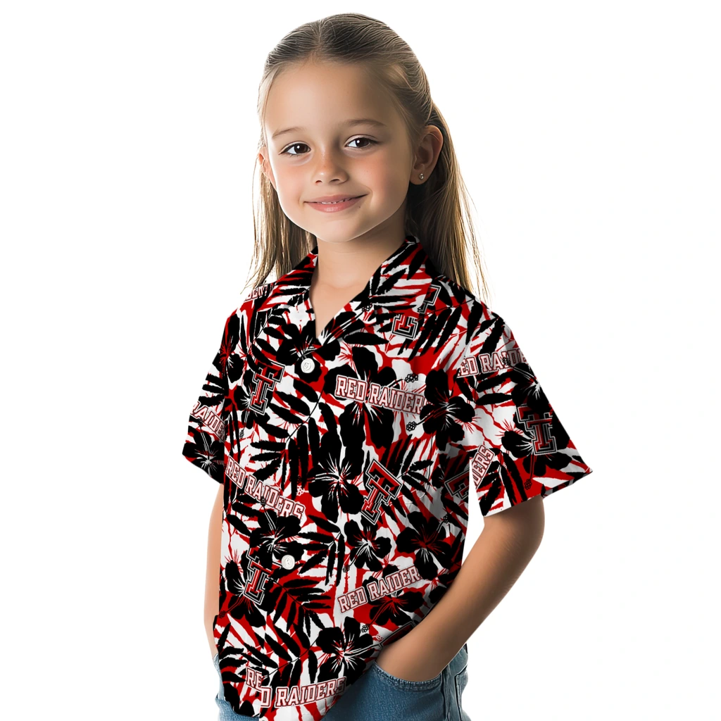 Texas Tech Red Raiders Hawaiian Shirt - Hibiscus Overlay texas tech red raiders hibiscus overlay hawaiian shirts premium grade