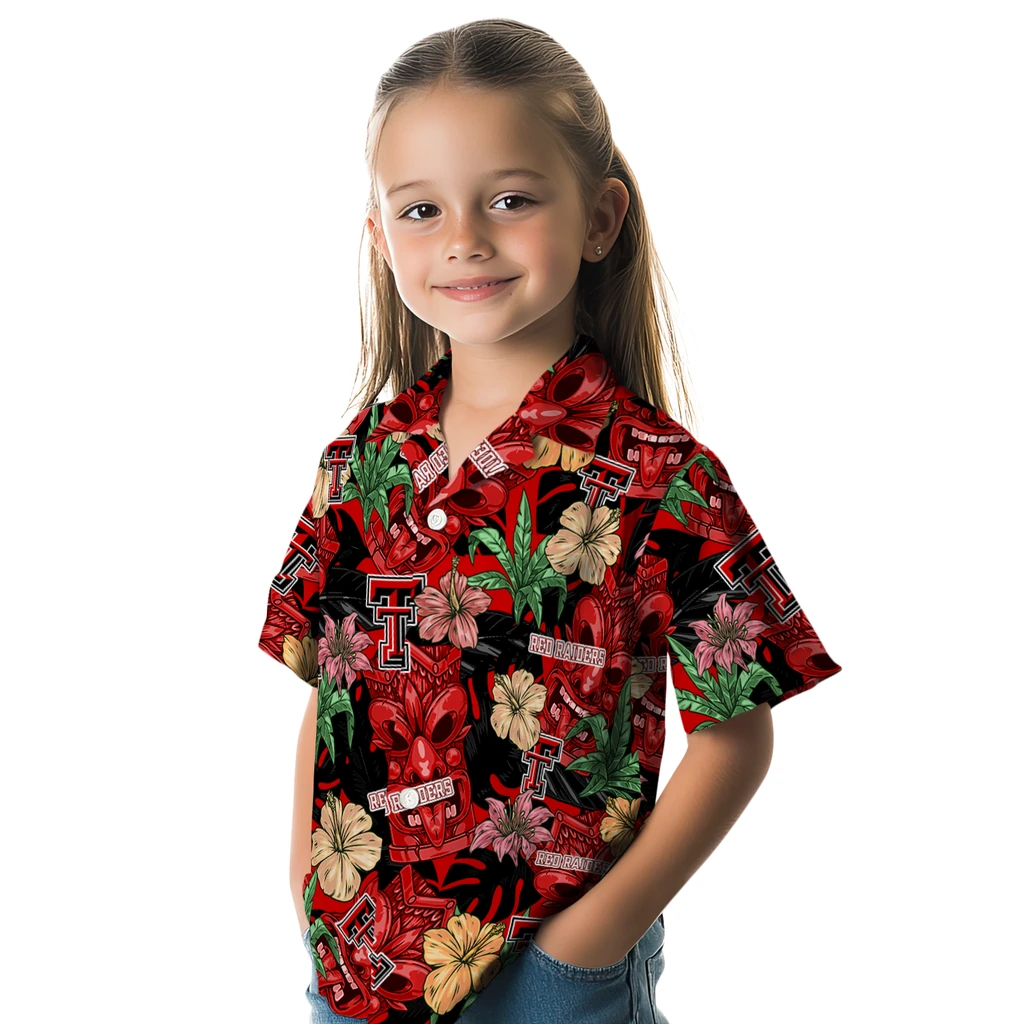 Texas Tech Red Raiders Hawaiian Shirt - Hibiscus Tiki Jungle texas tech red raiders tiki jungle red hawaiian shirts premium grade
