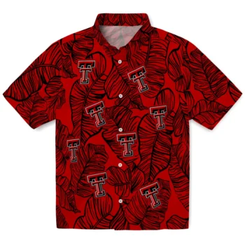 texas tech red raiders leaf outline red hawaiian shirts best selling