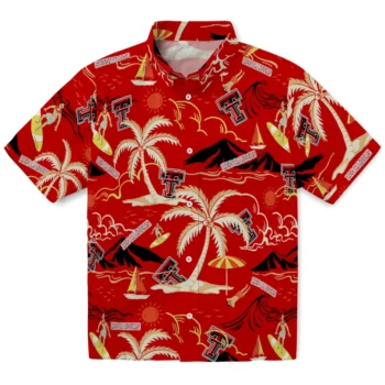 texas tech red raiders palm tree island red hawaiian shirts best selling