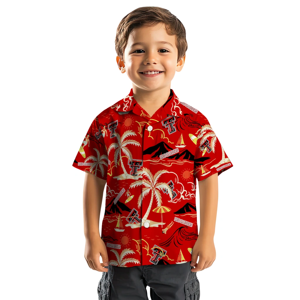 Texas Tech Red Raiders Hawaiian Shirt - Palm Tree Island texas tech red raiders palm tree island red hawaiian shirts top rated
