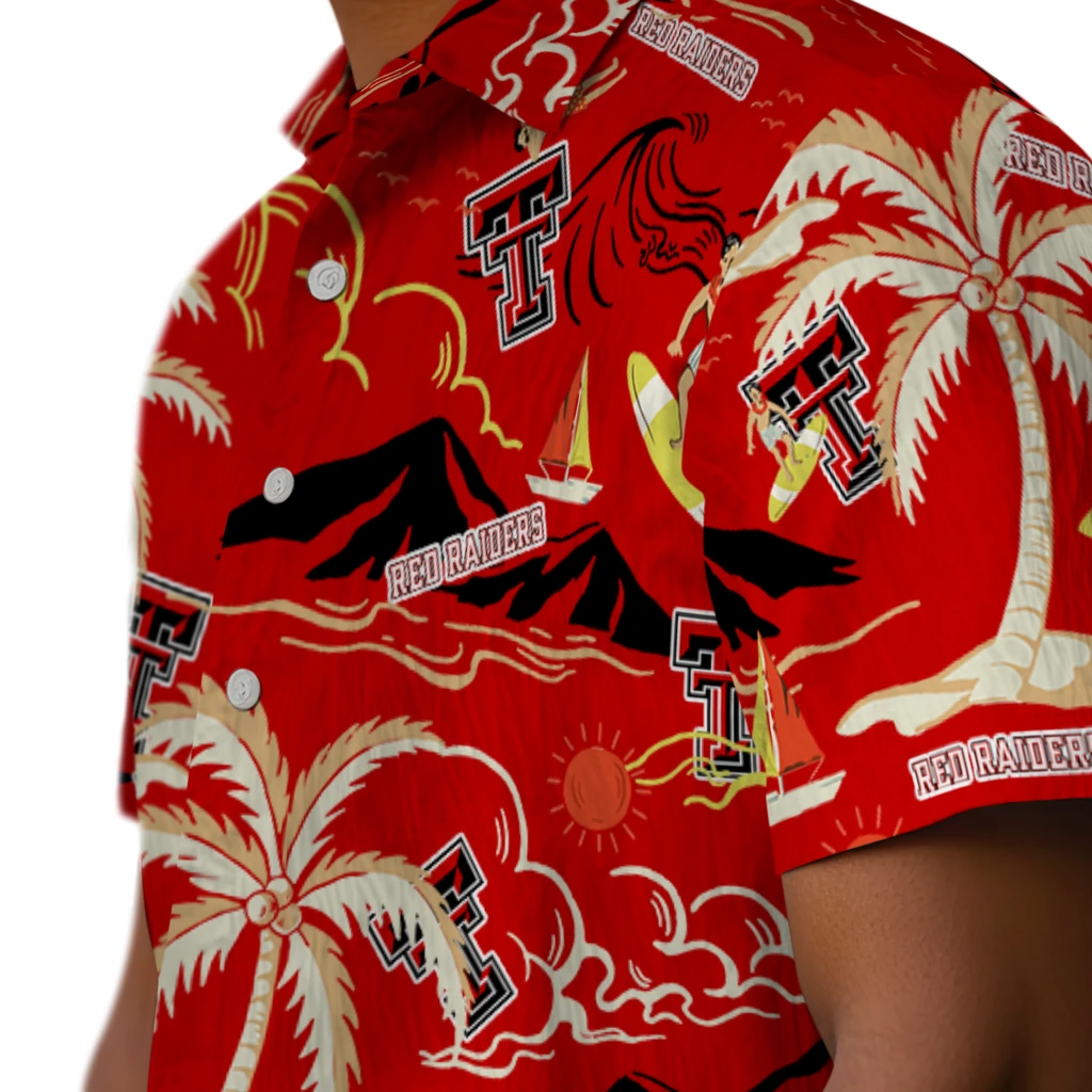 Texas Tech Red Raiders Hawaiian Shirt - Palm Tree Island texas tech red raiders palm tree island red hawaiian shirts trendy
