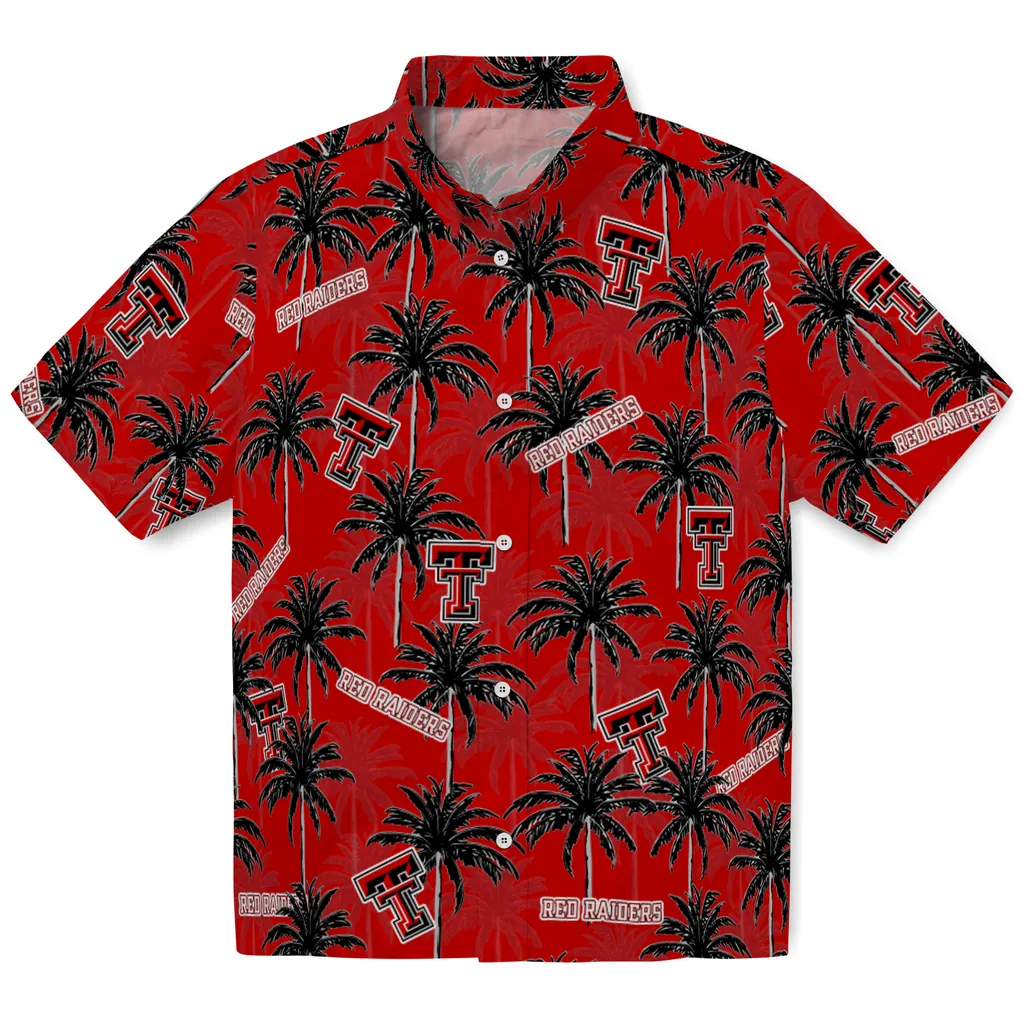 Texas Tech Red Raiders Hawaiian Shirt - Palm Tree Motif texas tech red raiders palm grove red hawaiian shirts best selling