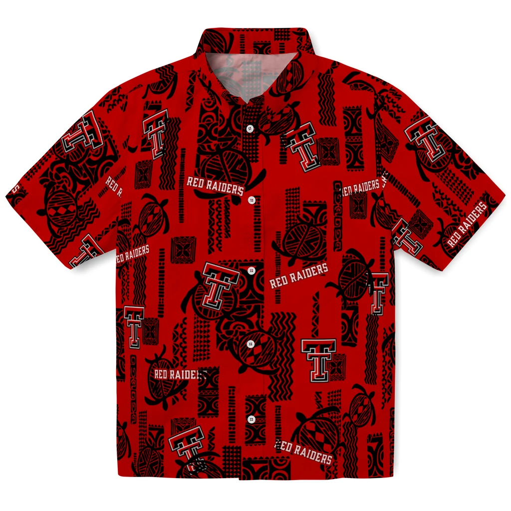 Texas Tech Red Raiders Hawaiian Shirt - Turtle Lines texas tech red raiders turtle lines red hawaiian shirts best selling
