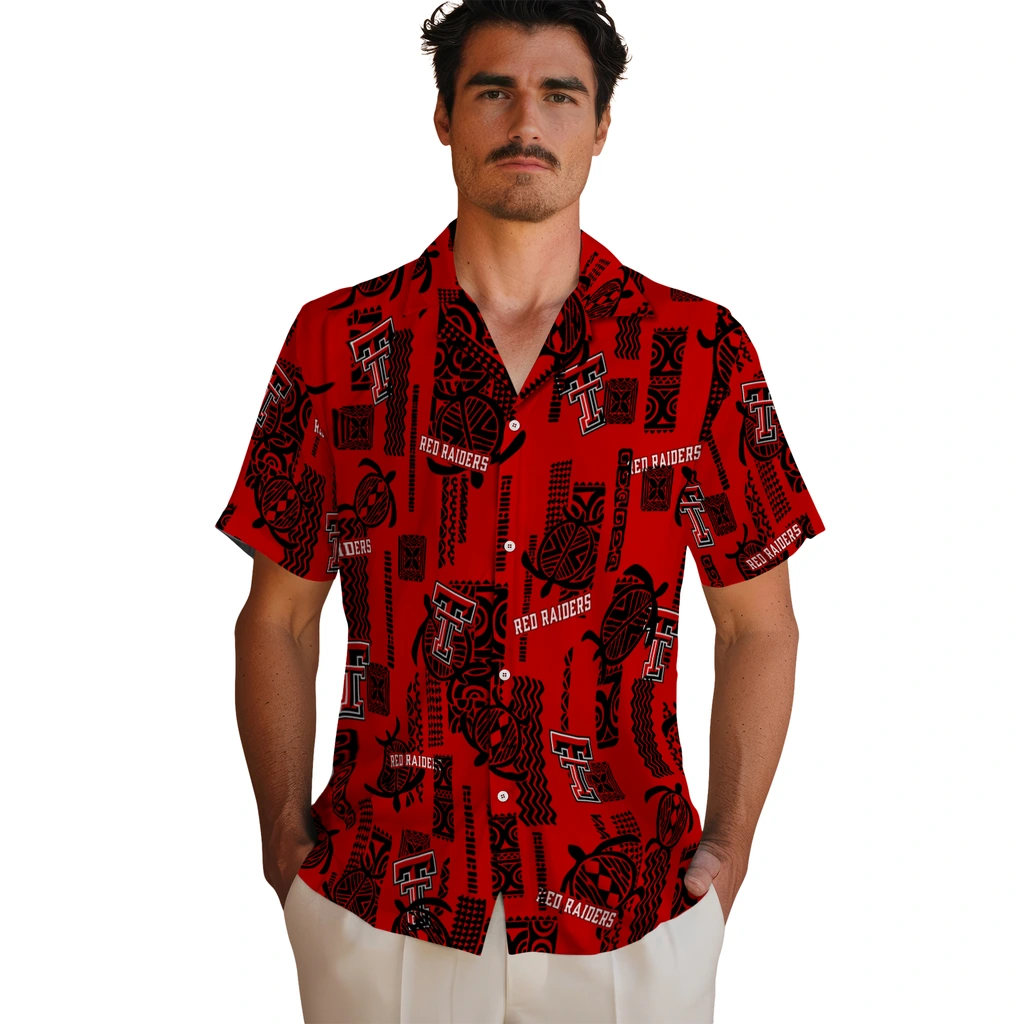 Texas Tech Red Raiders Hawaiian Shirt - Turtle Lines texas tech red raiders turtle lines red hawaiian shirts fashion forward