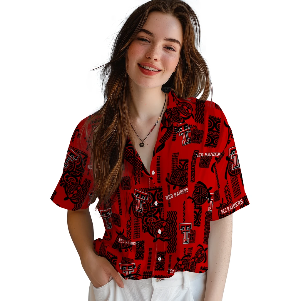 Texas Tech Red Raiders Hawaiian Shirt - Turtle Lines texas tech red raiders turtle lines red hawaiian shirts latest model