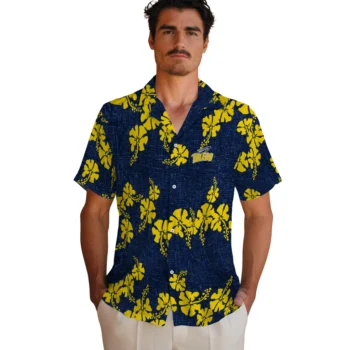 toledo rockets hibiscus petals blue hawaiian shirts fashion forward
