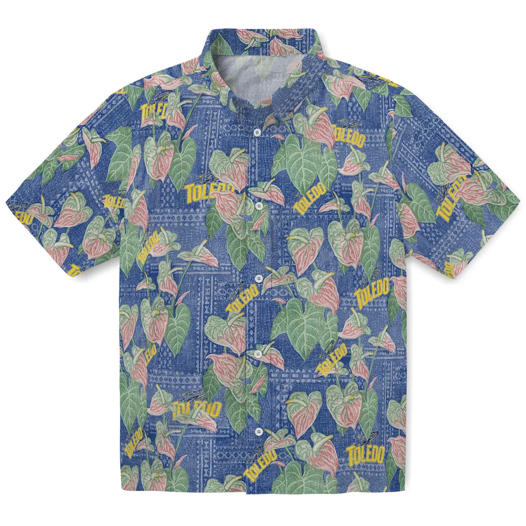 Toledo Rockets Hawaiian Shirt - Anthurium Overlay toledo rockets anthurium overlay blue hawaiian shirts best selling