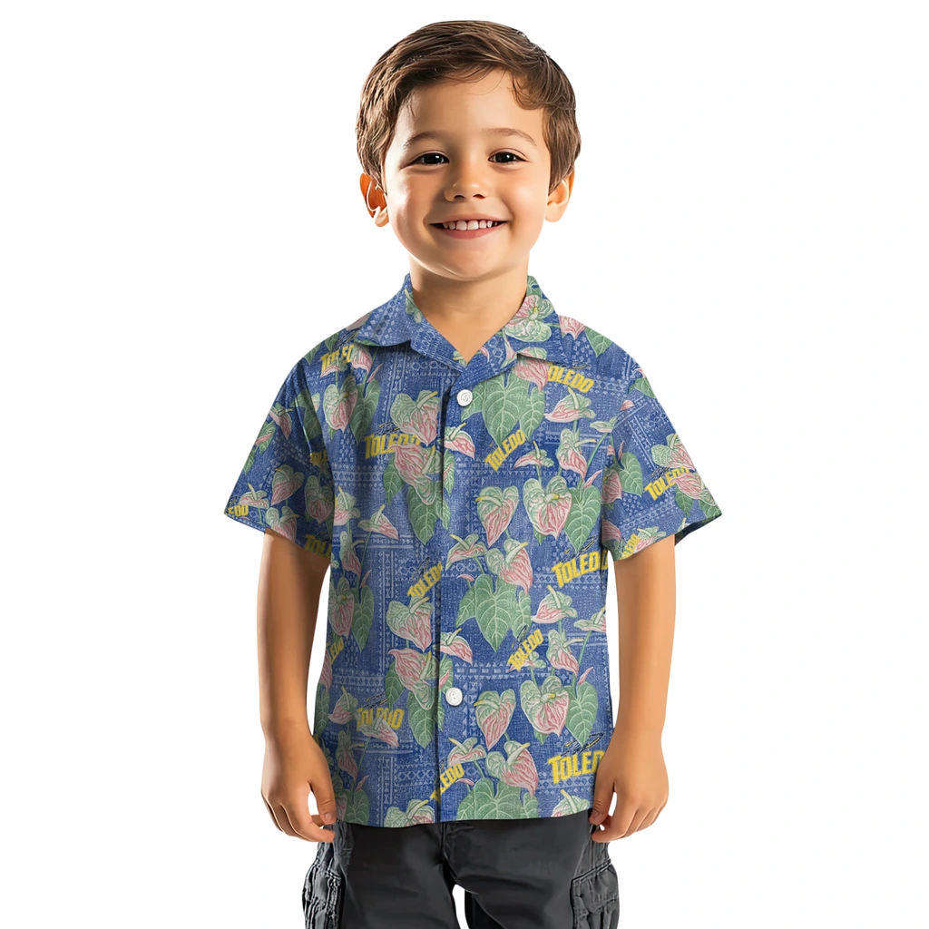 Toledo Rockets Hawaiian Shirt - Anthurium Overlay toledo rockets anthurium overlay blue hawaiian shirts top rated