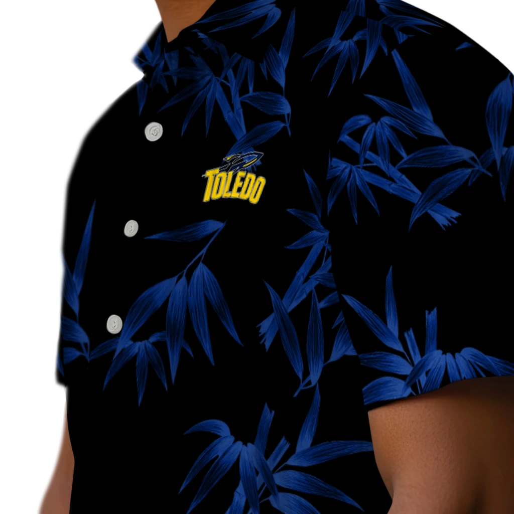 Toledo Rockets Hawaiian Shirt - Bamboo Branches toledo rockets bamboo branches blue black hawaiian shirts trendy